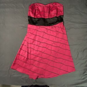 Torrid Dress Womens Plus Size 24 Strapless Cocktail Plaid Big Bow Back